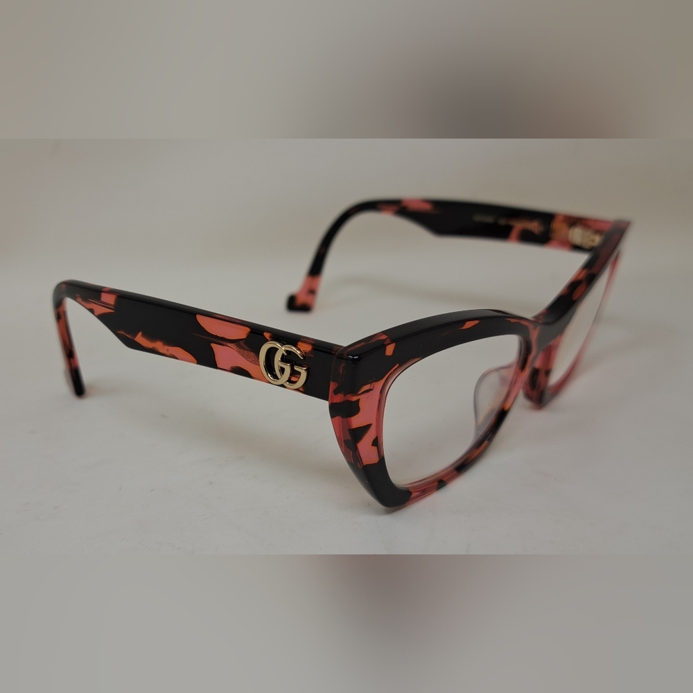Gucci Women's Eye Glasses Red Havana Transparent Cat Eye GG1334O 003 52-20-145 - Picture 10 of 16